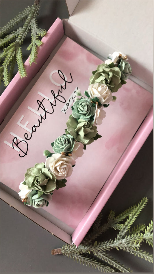 Sage Green Flower Headband