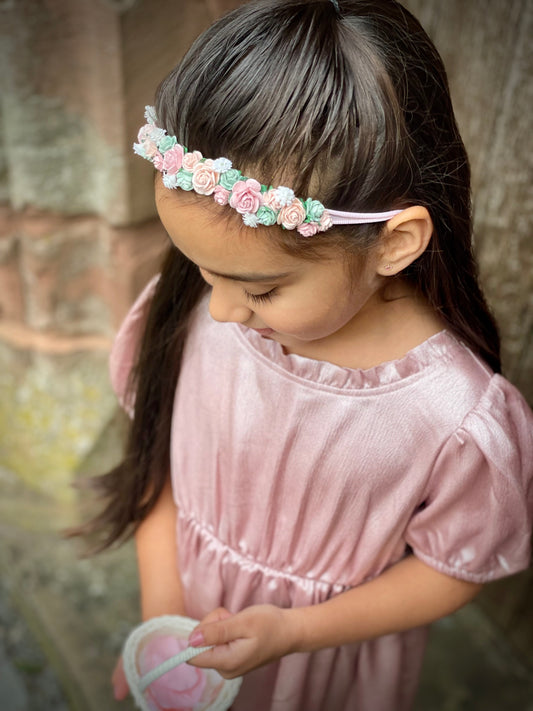 Pink Flower Headband, Bridesmaid, Flowergirl, Weddings