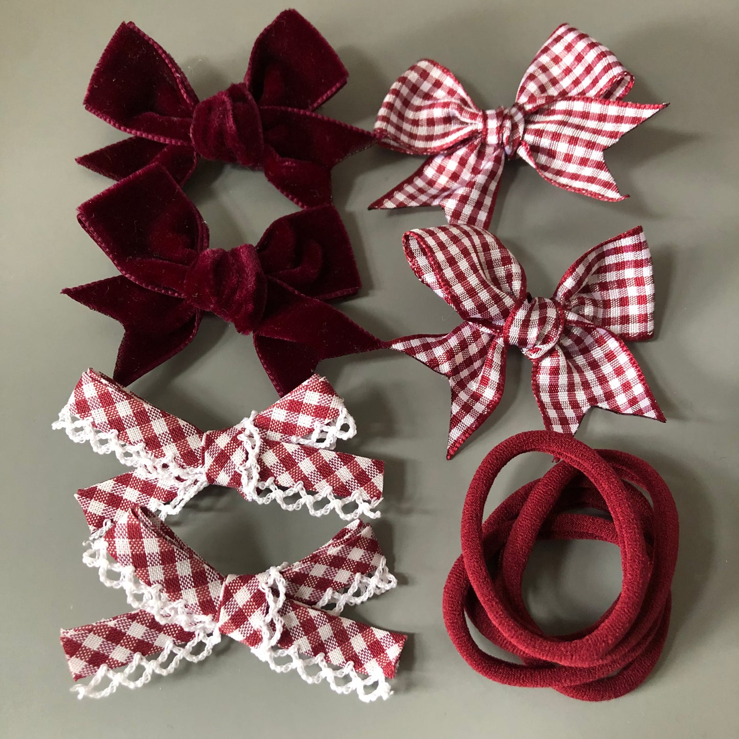 Burgundy School  Hair Bows