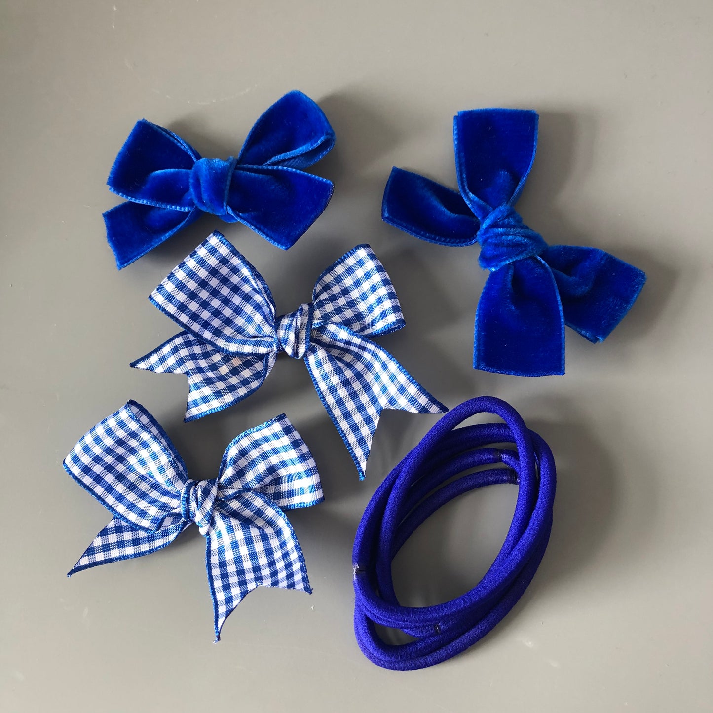 Royal Blue Gingham Bows