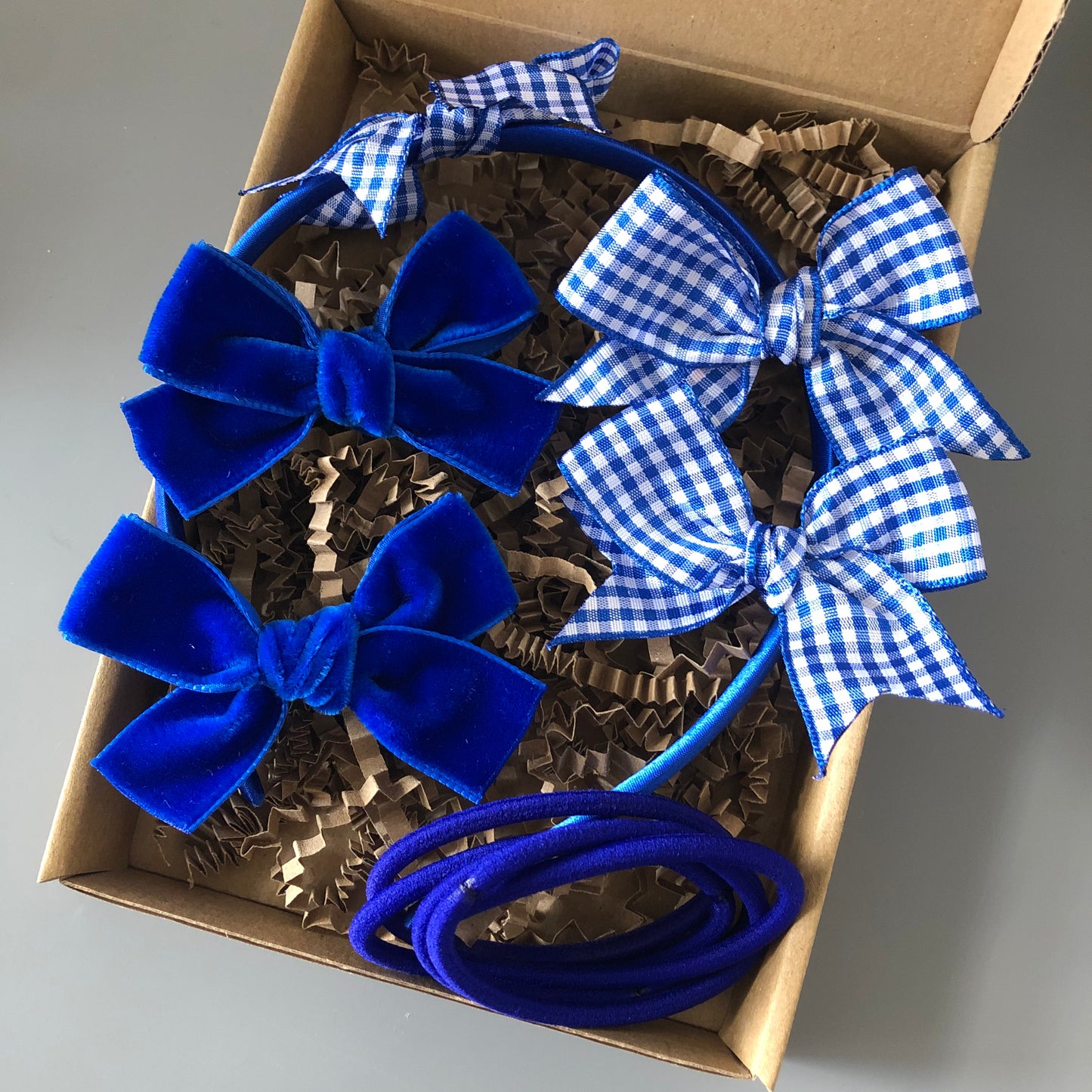 Royal Blue Gingham Bows