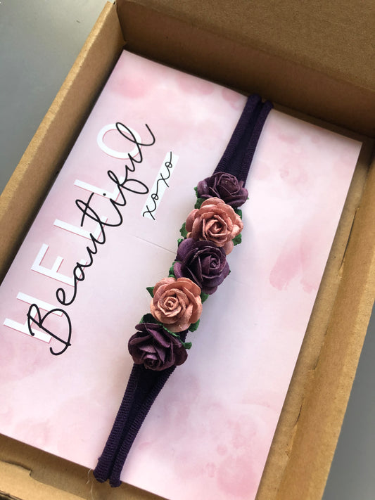 Purple and Blush Pink Baby Headband